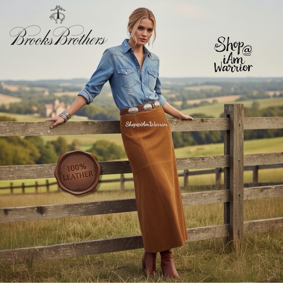 Brooks Brothers RARE buttery caramel toffee suede maxi skirt *shop@iamwarrior - Picture 1 of 11